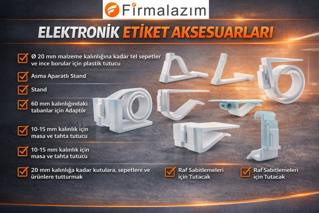 Cam raflar için elektronik etiket tutucu seçenekleri nelerdir